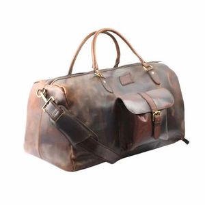 Bolsa de Viaje de Cuero Genuino Marrón, el Compañero de Viaje Premium para Estilo y Funcionalidad - Product Image 2