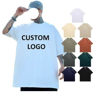 T-Shirt da Uomo Oversize in Puro Cotone Pesante 250g, Stile Hip-Hop Americano Personalizzato con Spalle Scese - Product Image 1