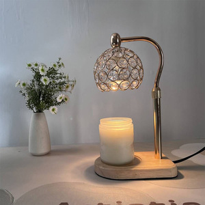 Wholesale Black Fragrance Wax Melting Glass Shade Candle Warmer <b>Lamp</b> Halogen Bulbs Adjustable Height Remote Control Portable - Product Image 5