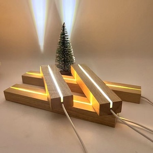 Nhà máy tùy chỉnh LED ánh sáng ban đêm gỗ sồi phòng ngủ trang trí chiếu sáng hình vuông sạc Craft Plug-in pin - Product Image 4