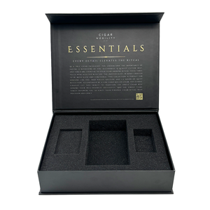 Emballage de cadeau personnalisé avec logo brillant pour points UV Boîte cadeau rigide magnétique avec <span class=keywords><strong>ceinture</strong></span> de parfum de luxe pour hommes Emballage de montre portefeuille noire - Product Image 5