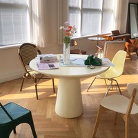Chaise de salle à manger moderne rétro avec pieds d'éléphant Table basse en forme de champignon en fibre de verre pour la maison Meubles de salon