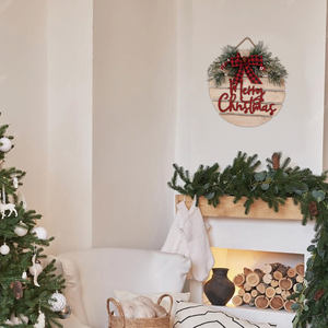 Segno di benvenuto decorazioni per la porta di natale per le vacanze decorazioni per la casa con buon natale ornamenti 85% MDF 15% poliestere - Product Image 3