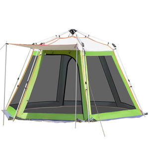 Vente en gros pas cher prix 6-8 personnes tente de camping automatique en aluminium poteau tente extérieure anti-moustique tente auvent - Product Image 1