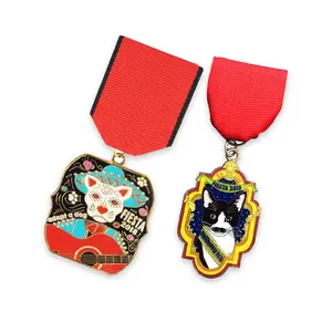 Renhui חתול ציפור ארנב חיות מחמד פנדה סוס קטן דובי poenix מתכת מדליות מותאמות אישית ומדליות עבור חיות מחמד