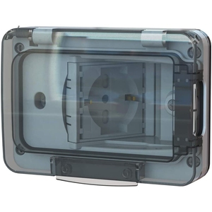 4Box Prise murale Schuko 1 prise, indice de protection IP55, 230 V, ABS blanc, type encastré 503 - Product Image 2