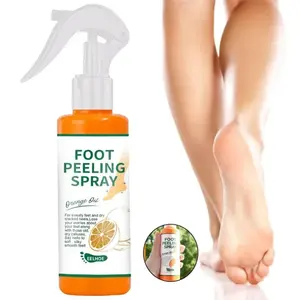 Spray peeling para pés, óleo essencial de laranja, óleo esfoliante para cuidados com a pele, removedor de pele morta, chá verde, spray para reparação de pés, 100ml