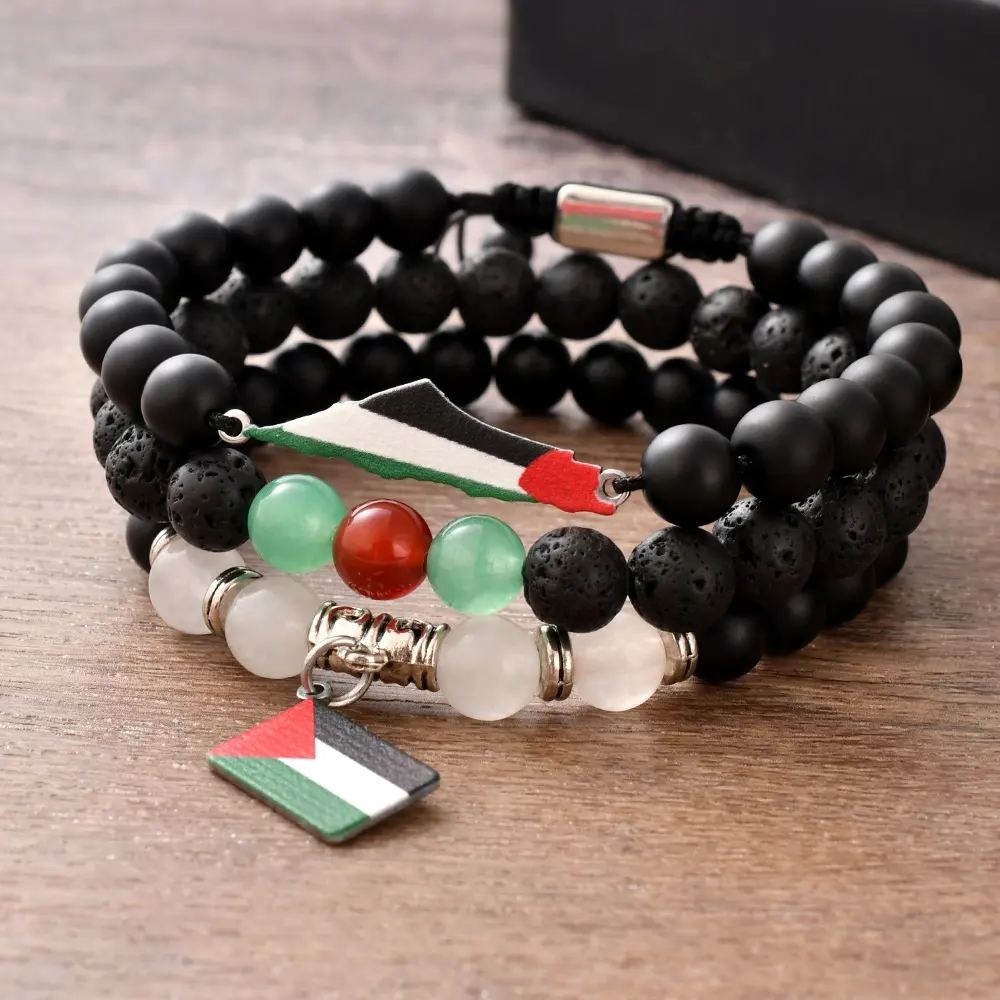 F562 Fashion Map Flag Charmes Gratis Palestine Roestvrijstalen Sieraden Vrijheid Redden Gaza Armband Palestine Producten Voor Gunsten