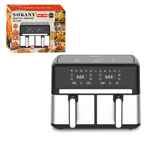 HOT 1500W 10L <span class=keywords><strong>Friteuse</strong></span> <span class=keywords><strong>à</strong></span> double panier en acier inoxydable de grande capacité <span class=keywords><strong>Deux</strong></span> pièces 2 <span class=keywords><strong>paniers</strong></span> indépendants Four <span class=keywords><strong>à</strong></span> <span class=keywords><strong>friteuse</strong></span> <span class=keywords><strong>à</strong></span> <span class=keywords><strong>air</strong></span> <span class=keywords><strong>à</strong></span> double zone - Product Image 1