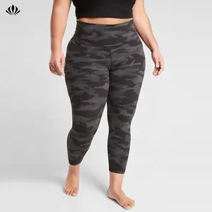 Quần Tập Yoga In Hình Chữ V Cạp Cao Họa Tiết Rằn Ri Logo Tùy Chỉnh Cho Nữ Quần Legging Có Túi