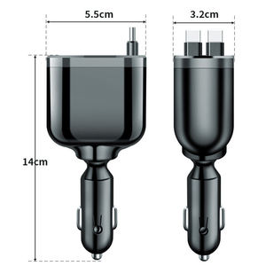 Caricabatterie da Auto Retrattile 5 in 1 con Logo OEM, Ricarica Super Veloce, Uscita 12-24V, Adattatori TYPE C con Funzione QC 3.0 - Product Image 5