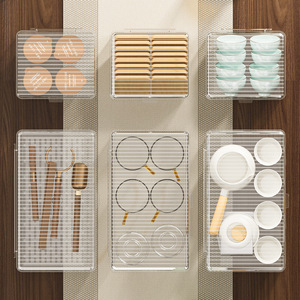 Tea Set Storage Box With Lid Stackable Desktop Organizer For Cups And Tea Ware - Product Image 3