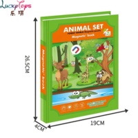 Juguete Educativo DIY para la Primera Infancia, Set Creativo de Animales de 60 Piezas, Libro de Rompecabezas Magnético de Papel, Juegos de Dibujo, Marca Lucky, EN71