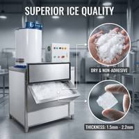 Machine à glace en flocons industrielle 1T/24H |   Machine à glaçons commerciale directe d'usine pour entrepôts frigorifiques