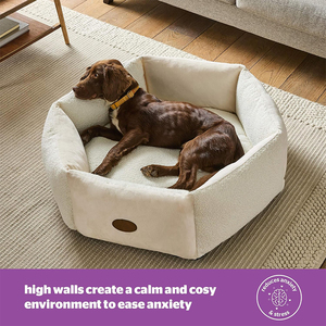 SUREWALHOME luxe confortable canapé <span class=keywords><strong>pour</strong></span> animaux de compagnie doux en peluche Boucle lit <span class=keywords><strong>pour</strong></span> <span class=keywords><strong>chien</strong></span> grand <span class=keywords><strong>coussin</strong></span> moelleux Durable <span class=keywords><strong>Anti</strong></span> anxiété chiot lit de couchage - Product Image 3