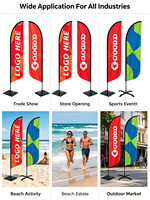 Drapeau plume personnalisé, bannière en forme de goutte d'eau, 100% polyester, support métallique, affichage pour salon professionnel extérieur, drapeau de plage, approvisionnement en gros