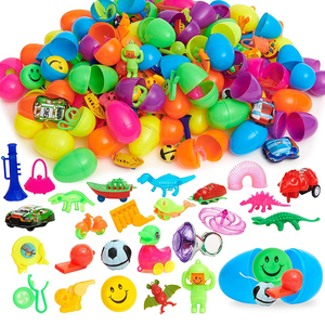 Œufs de Pâques personnalisés en gros, multi-tailles, avec jouets à l'intérieur, coquille d'œuf en plastique, boule colorée DIY, cadeau - Product Image 1