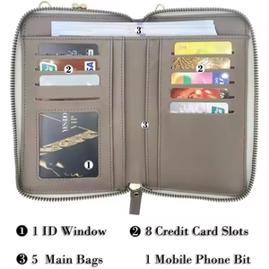 Women's Lightweight PU Leather Crossbody Wallet RFID Blocking <b>Zip</b> Small Shoulder Bag Chains Two Fashionable Credit <b>Card</b> <b>Holder</b> - Product Image 4