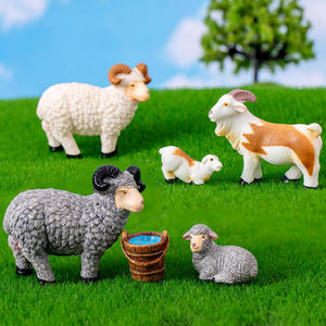 Figuras de Ovejas Merinas en <span class=keywords><strong>Miniatura</strong></span>, Realistas, de Plástico, para Manualidades, Regalo de Cumpleaños o Navidad - Product Image 4