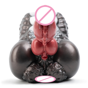 Muñeca sexual de lobo humano fantástico con trasero grande y consolador para estimulación dual en adultos, masturbación, vagina de silicona, entrenador de pene con forma de bestia. - Product Image 3