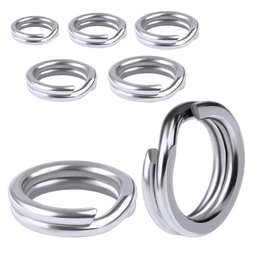 Fishing Lure Connector 3# 4# 5# 6# 7# Fishing Accessories Stainless Steel Squashed Split Ring