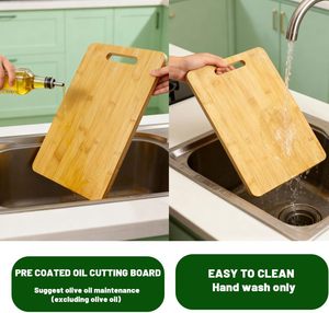 Ensemble de 3 planches à découper en bambou pour la cuisine, avec poignée, pour la viande, les légumes, les fruits, les charcuteries, <span class=keywords><strong>planche</strong></span> à découper en bois de bambou - Product Image 4