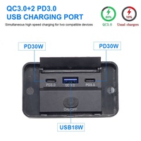 Chargeur de voiture modifié par bus chargeur rapide de téléphone portable double PD Type C + USB QC 3.0 3 ports voiture camion Bus accessoires