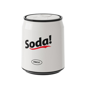 Pincle Soda Can Trash Can Cylindrical Push Button Lid Indoor Home Bathroom Living Room Use - Product Image 5