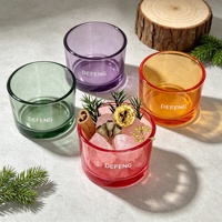 Gobelets à bougies en verre coloré personnalisables de 140 ml, violet, rose, vert, orange, noir, diffuseurs d'huiles aromatiques, porte-bougies, articles décoratifs