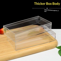 Boîte cadeau carrée transparente en acrylique à bords lisses, recyclable, de qualité alimentaire, pour l'emballage et la présentation d'aliments secs, d'herbes et de ginseng