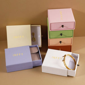 Recyclable Luxury Cardboard Drawer Sliding Matt Lamination Embossing UV Coating Magnetic Closure Jewelry <b>Box</b> Custom Logo - Product Image 1
