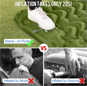 Feistel alas tidur berkemah tiup, matras udara ultra ringan TPU kompak dengan pompa kaki bawaan - Product Image 3