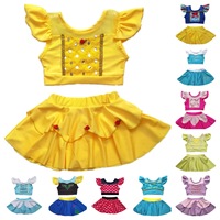 Vente en gros d'usine, bikini Elsa Anna pour bébés filles, vêtements de plage princesse, maillot de bain une pièce découpé, maillot de bain pour filles