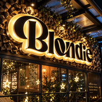Enseigne publicitaire lumineuse LED sur mesure en acrylique 3D grand format pour intérieur, lettres alphabet rétroéclairées à effet halo, éclairage rouge