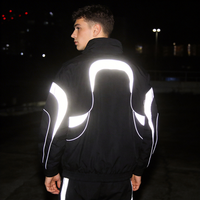 Chaqueta de Carreras Y2K Personalizada, Reflectante, Estilo Tech-Moto, Corte Cuadrado, Streetwear, Bordado Retro, Chaqueta de Motociclista