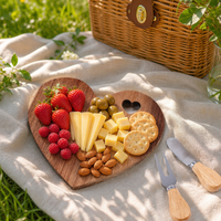 Ensemble de planches à fromage miniatures en bambou très vendues avec couteaux pour mariages, la Saint-Valentin et autres occasions spéciales