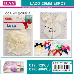 Noeud en satin crème Ilan Lazo 20 mm pour la création de décorations - Product Image 3