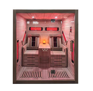 Salle de sauna carrée à spectre complet pour soulager le stress et stimuler l'énergie, grande salle de sauna intérieure pour 2 personnes, position allongée - Product Image 1