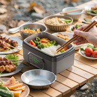 Chauffe-biberon sans fil 50W, boîte à lunch électrique portable, doublure intérieure amovible, grande capacité, sans BPA, appareil pour mère et bébé