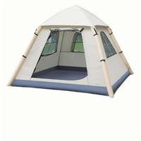 Tente Gonflable Portable Quatre Saisons Une Chambre Gonflage Manuel Camping Extérieur Multi-personnes Pique-nique Imperméable Anti-UV