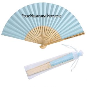 Customized Folding Fabric Hand <b>Fan</b> Bamboo DIY Folk Art Print <b>Handheld</b> <b>Fans</b> Wedding Party Carved Business Gift Style Love Print - Product Image 2