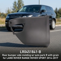 LR0451841-B Pièce de rechange OEM, moulure latérale de pare-chocs arrière avec capteur de stationnement automatique et grain pour LAND ROVER RANGE ROVER SPORT 2014-2017