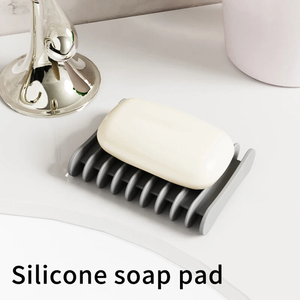 Home Decor Silicone Soap Dish Holder <b>Tray</b> Saver Drainer for Kitchen <b>Shower</b> Bathroom - Product Image 3