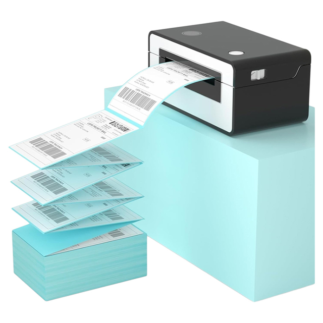 4x6 Waterproof Direct Thermal Shipping Labels A6 Adhesive Stickers 500 Fanfold Thermal Labels Offer Private Label Manufacturing