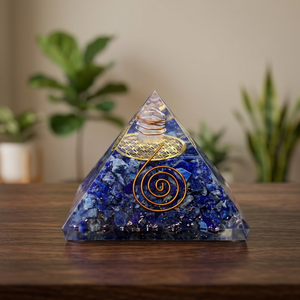 Natural Lapis Lazuli Orgone <b>Pyramid</b> | Handmade Crystal Energy Healing <b>Orgonite</b> <b>Pyramid</b> | Wholesale Manufacturer & Exporter - Product Image 2