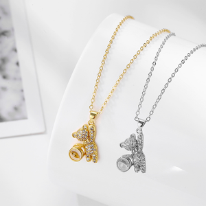 <span class=keywords><strong>Collier</strong></span> photo personnalisé avec projection d'ours en peluche, cadeau de Noël au design unique en zircon pour copines et sœurs - Product Image 1