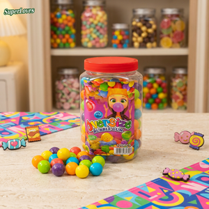 SuperLoves Lot <span class=keywords><strong>de</strong></span> 50 bonbons à mâcher colorés en forme <span class=keywords><strong>de</strong></span> bulles, saveurs <span class=keywords><strong>de</strong></span> fruits assorties, en pot, prêts à consommer, pour fêtes d'enfants, vente en <span class=keywords><strong>gros</strong></span> - Product Image 3