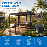 Pergola bioclimatique en aluminium écologique, murale, imperméable, avec toit à lamelles ouvrables, motorisée, pour balcon