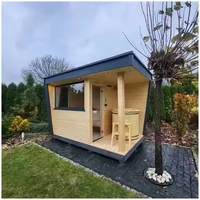 Sauna de madera maciza de cicuta de cedro rojo para 2-6 personas de lujo moderno con función de vapor seco 6-9 KW cabina de bienestar con horno eléctrico