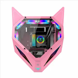 Internet Café E-Sports Hôtel Bureau Mural 240 Refroidi À L'eau Pleine <span class=keywords><strong>Tour</strong></span> MicroATX En Alliage D'aluminium Cas De Forme Spéciale RGB - Product Image 6